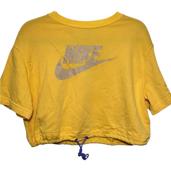 Nike Tops - Nike Women Icon Clash Logo Printing Drawstring on Bottom Cropped Short Sleeve